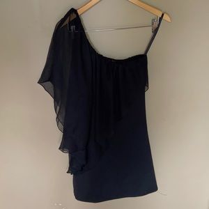 Sexy, one shoulder sheer dress.